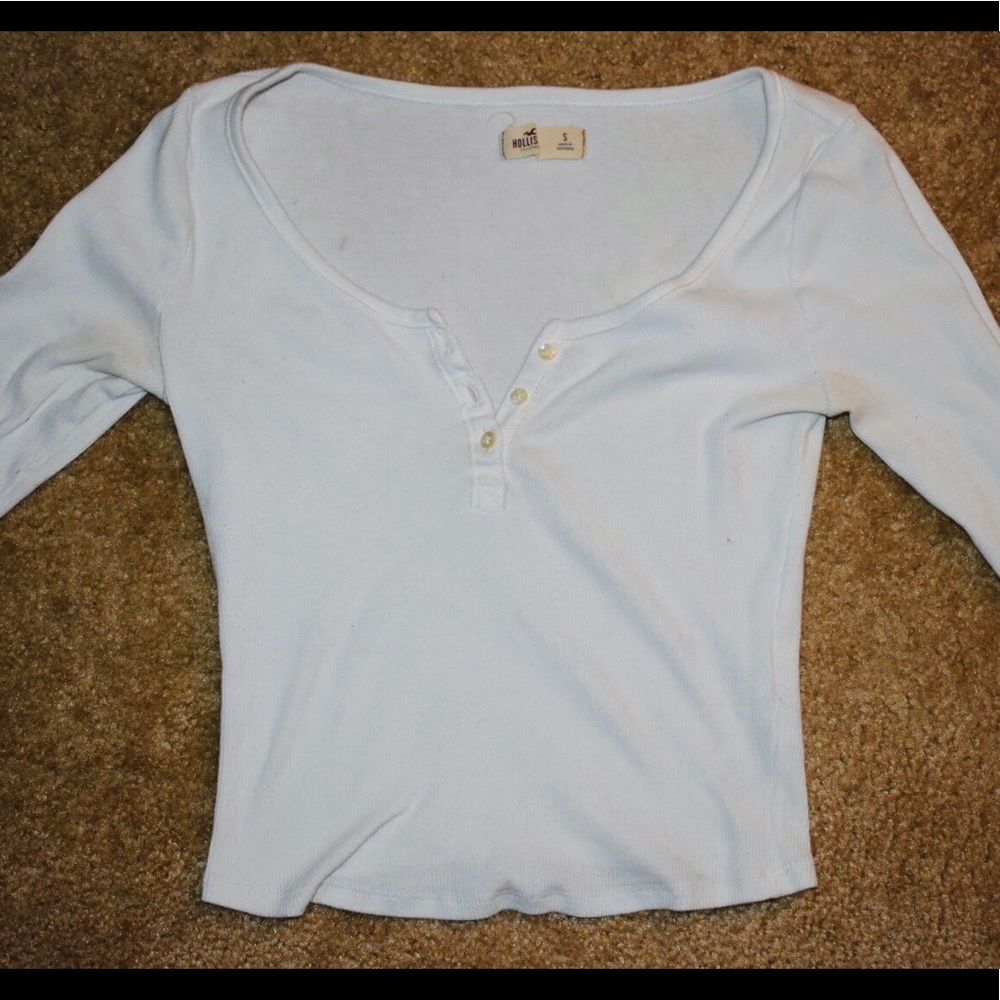 Henley crop top- long sleeved